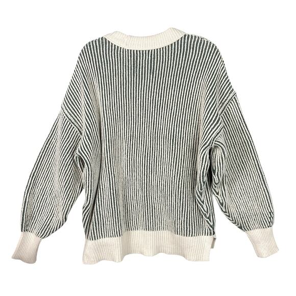 Aerie Beyond Chenille Striped Pullover Oversized Crewneck Sweater Size Small - Picture 2 of 10